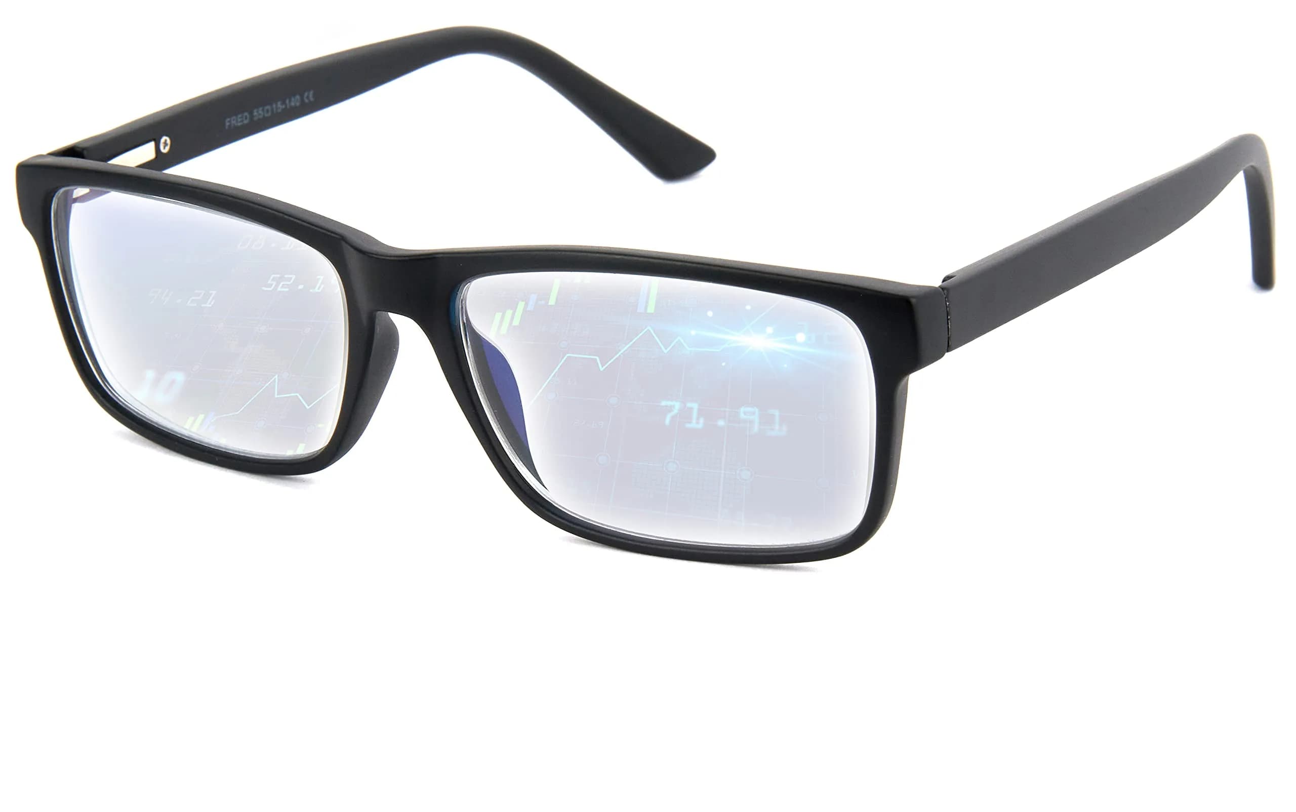 BLUE CUT Blue Light Blocking Glasses for Men/Women | Reduce Eye Strain & Fatigue, Stylish & Lightweight, 55mm Wide, Unisex