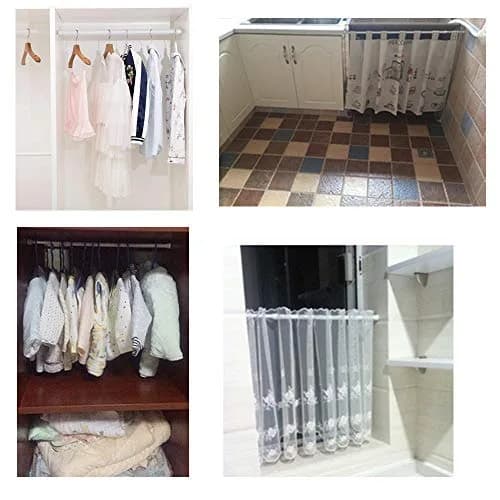qinnsou Tension Rods 4 Pack 40-70cm (15.7-28 Inch) White | Rust-Proof Steel Shower Curtain Rods for Bathrooms & Closets thumbnail 6