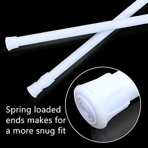 qinnsou Tension Rods 4 Pack 40-70cm (15.7-28 Inch) White | Rust-Proof Steel Shower Curtain Rods for Bathrooms & Closets thumbnail 7