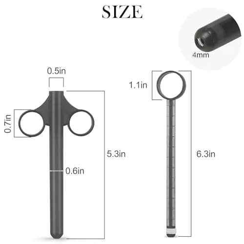 NEWJINDA Black Lube Applicator Syringe with Storage Bag - 2 Pcs, 10ml Precise Scales | Reusable Anal Lube Shooter thumbnail 2