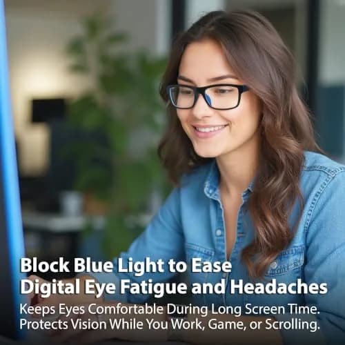 BLUE CUT Blue Light Blocking Glasses for Men/Women | Reduce Eye Strain & Fatigue thumbnail 4