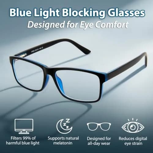 BLUE CUT Blue Light Blocking Glasses for Men/Women | Reduce Eye Strain & Fatigue thumbnail 2