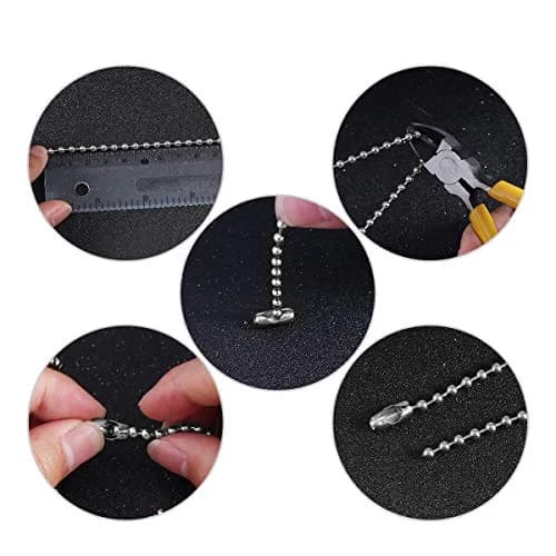 Tiparts 30 Feet Stainless Steel Ball Chain with 20 Connectors (1.5mm / 0.059in) thumbnail 2