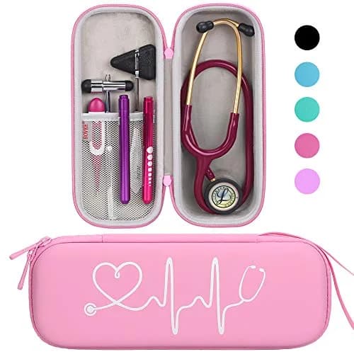 BOVKE Travel Carrying Case Compatible with 3M Littmann Classic III, Lightweight II S.E, MDF Acoustica Deluxe Stethoscope, Pearl Pink thumbnail 1