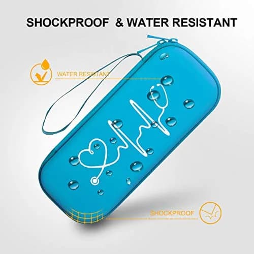 BOVKE Travel Carrying Case Compatible with 3M Littmann Classic III, Lightweight II S.E, MDF Acoustica Deluxe Stethoscopes, Extra Room for Medical Scissors EMT Trauma Shears LED Penlight, Turquoise | Durable, Lightweight & Waterproof thumbnail 6