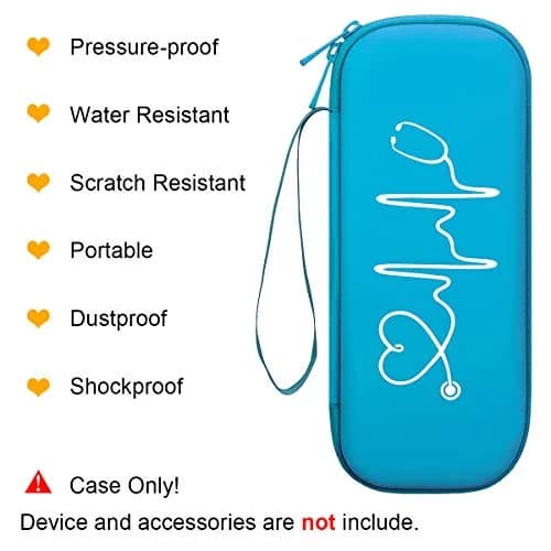 BOVKE Travel Carrying Case Compatible with 3M Littmann Classic III, Lightweight II S.E, MDF Acoustica Deluxe Stethoscopes, Extra Room for Medical Scissors EMT Trauma Shears LED Penlight, Turquoise | Durable, Lightweight & Waterproof thumbnail 3