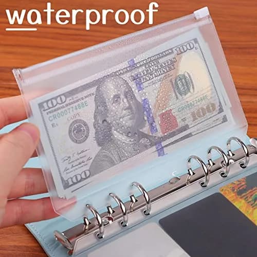 Antner A6 Binder Pockets 12 Pack Clear Zipper Folders 17.7 x 10.5 cm (6.9 x 4.1 inch) | Waterproof PVC Document Pouch Filing Bags thumbnail 4