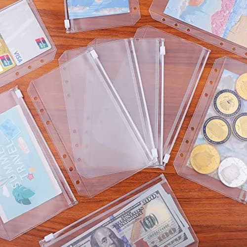 Antner A6 Binder Pockets 12 Pack Clear Zipper Folders 17.7 x 10.5 cm (6.9 x 4.1 inch) | Waterproof PVC Document Pouch Filing Bags thumbnail 6