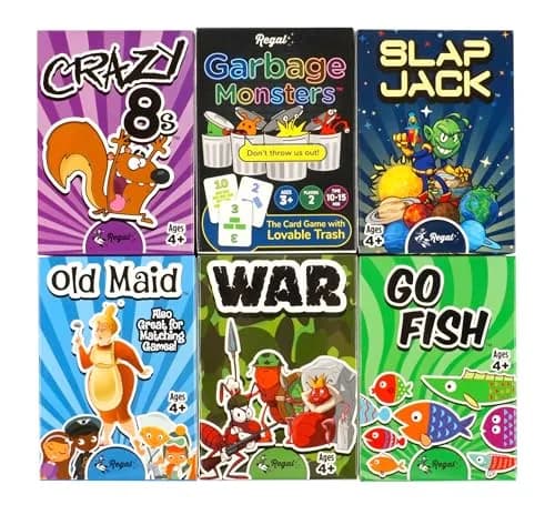 Regal Games Classic Card Games Set - 6 Classic Card Games for Kids & Families | 0.5 lb (0.23 kg) thumbnail 1