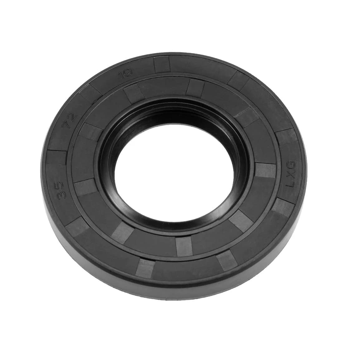uxcell TC Oil Seal 35mm x 72mm x 10mm Nitrile Rubber Double Lip with Spring, Black | Industrial Grade Sealing Solution — 72mmx35mmx10mm