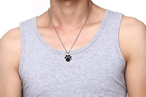 QUMY Paw Print Cremation Jewelry for Ashes, Stainless Steel Urn Necklace Pendant for Men, 18mm x 18mm | Keepsake Memorial Jewelry thumbnail 6
