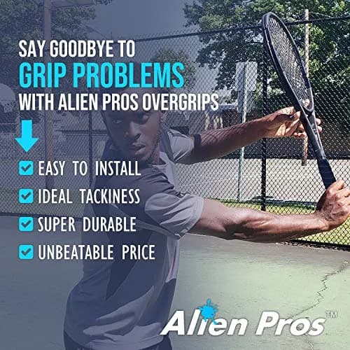ALIEN PROS Tennis Overgrip Tape (6 Grips, Black) | Dry Feel & Absorbent for High Performance thumbnail 3