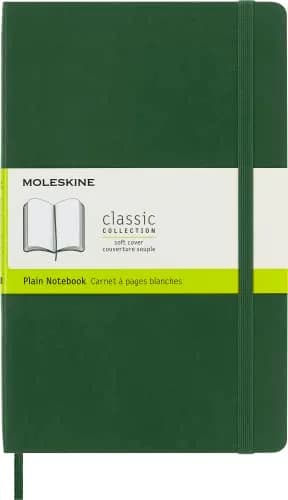 Moleskine Classic Notebook, Soft Cover, Large (5" x 8.25") Plain/Blank, Myrtle Green, 192 pages | Durable, Acid-Free Paper thumbnail 1