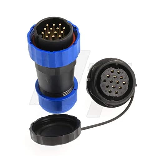HangTon HE29 14-Pin Circular Panel Mount Connector with Threaded Coupling, IP68 Waterproof Aviation Plug Socket (29mm Panel Cutout) thumbnail 1