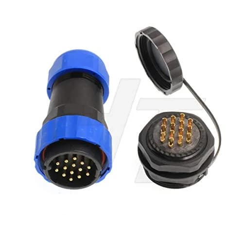 HangTon HE29 14-Pin Circular Panel Mount Connector with Threaded Coupling, IP68 Waterproof Aviation Plug Socket (29mm Panel Cutout) thumbnail 3