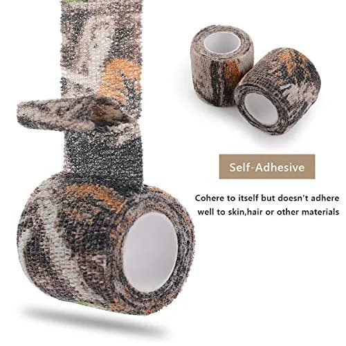 EAmber Camo Wrap Tape 5cm x 4.5m (4 Rolls) | Self-Adhesive, Reusable Concealment for Hunting Gear thumbnail 1