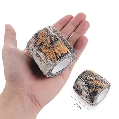EAmber Camo Wrap Tape 5cm x 4.5m (4 Rolls) | Self-Adhesive, Reusable Concealment for Hunting Gear thumbnail 2