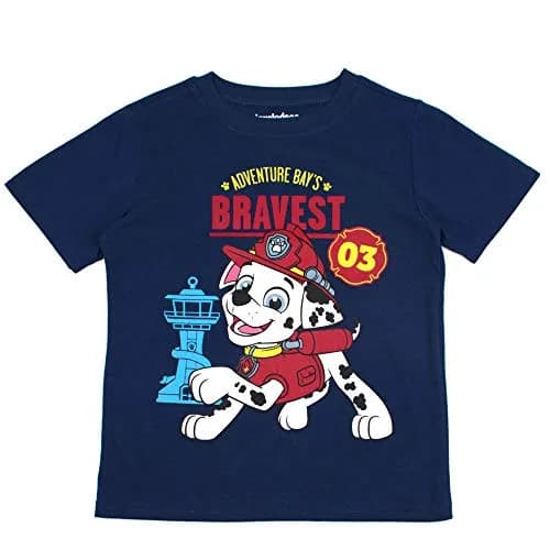 Paw Patrol Nickelodeon Boys 3 Pack Short Sleeve T-Shirt for Toddler and Big Kids Blue | Officially Licensed Cartoon Print thumbnail 2