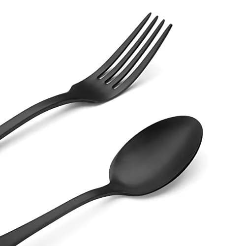 sharecook Matte Black Silverware Set, Satin Finish 20-Piece Stainless Steel Flatware Set | Dishwasher Safe for 4 thumbnail 3