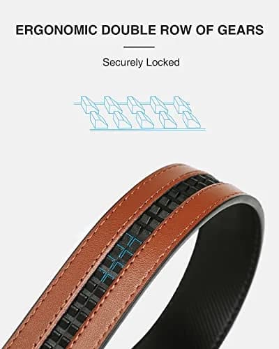 CHAOREN Ratchet Belt Replacement Strap 1.25" (32mm) Genuine Leather, Black | Adjustable Fit thumbnail 5