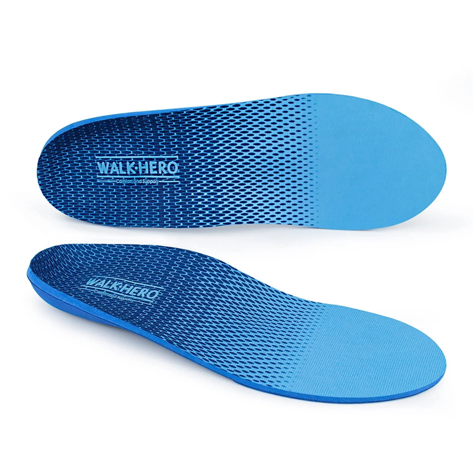 WALK·HERO Plantar Fasciitis Insoles, Arch Support Inserts for Pain Relief, Men's 10-10.5 / Women's 12-12.5 (New Blue) - main product image