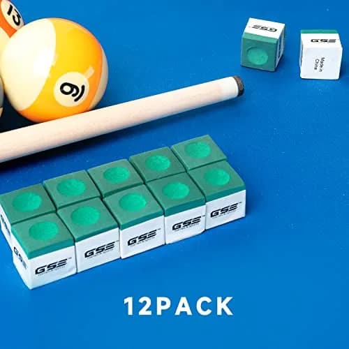 GSE Games & Sports Expert Green Billiard Pool Cue Chalk 12-Pack | Smooth & Even Coating for Perfect Shots thumbnail 3