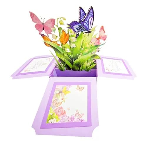 Akeydeco 3D Pop Up Birthday Cards 8.2*6.2 inch | Laser Cut Happy Birthday Greeting Card with LED Light & Music for Mom, Wife, Sister, Friends thumbnail 5