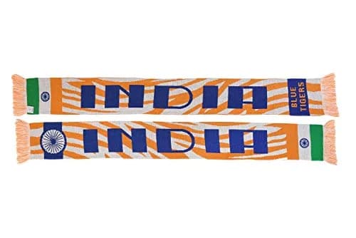 Euroscarves India Soccer Knit Scarf 57-in. long by 7-in. wide | Double-sided, soft acrylic, vibrant colors, Indian symbols, European quality thumbnail 5