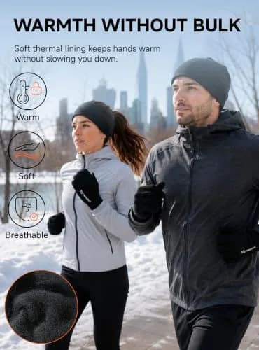 TRENDOUX Knit Touch Screen Gloves for Women & Men | Black, Medium | Warm Lined, Anti-Slip Grip thumbnail 3