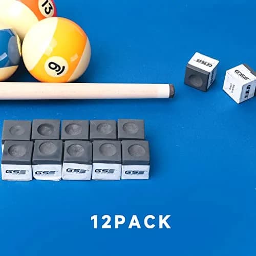 GSE Games & Sports Expert 12-Pack Billiard Pool Cue Chalks (Black) | Low Dust, Anti-Miscue, Enhanced Spin & Control thumbnail 3