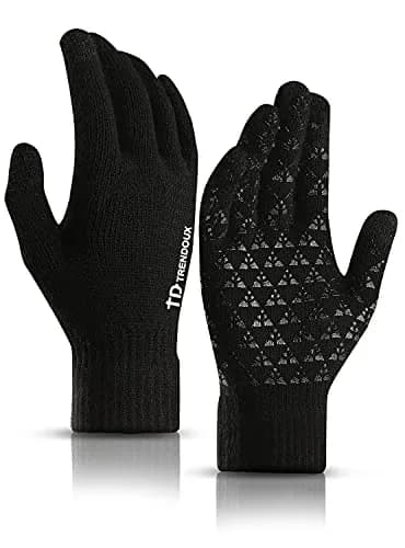TRENDOUX Unisex Knit Winter Touchscreen Gloves | Thermal Warm & Stretchy thumbnail 1