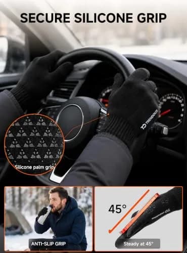 TRENDOUX Unisex Knit Winter Touchscreen Gloves | Thermal Warm & Stretchy thumbnail 4