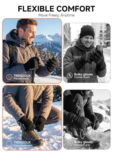 TRENDOUX Unisex Knit Winter Touchscreen Gloves | Thermal Warm & Stretchy thumbnail 5