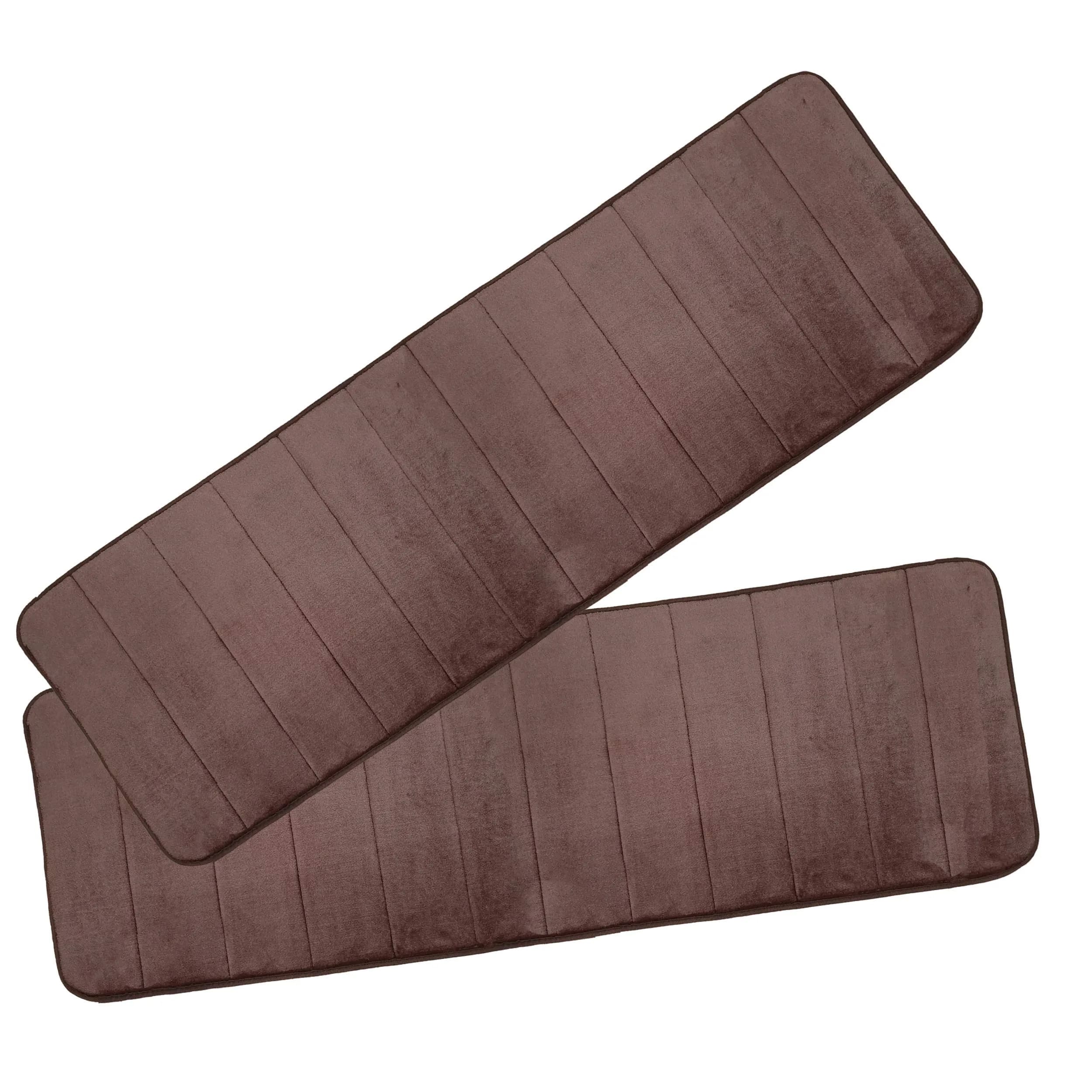 MG MACRO GIANT Memory Foam Bath Mat 46.5" x 15.5" Brown | Non Slip Comfort