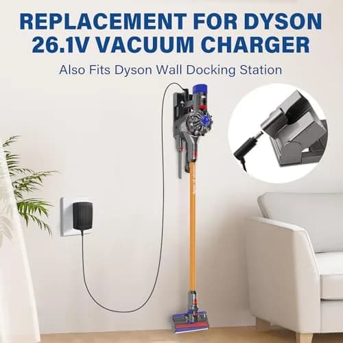 LotFancy 26V AC DC Adapter Charger for Dyson V6 V7 V8 Vacuum Power Supply | UL Listed 6FT Cord thumbnail 8