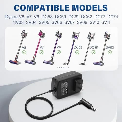 LotFancy 26V AC DC Adapter Charger for Dyson V6 V7 V8 Vacuum Power Supply | UL Listed 6FT Cord thumbnail 3