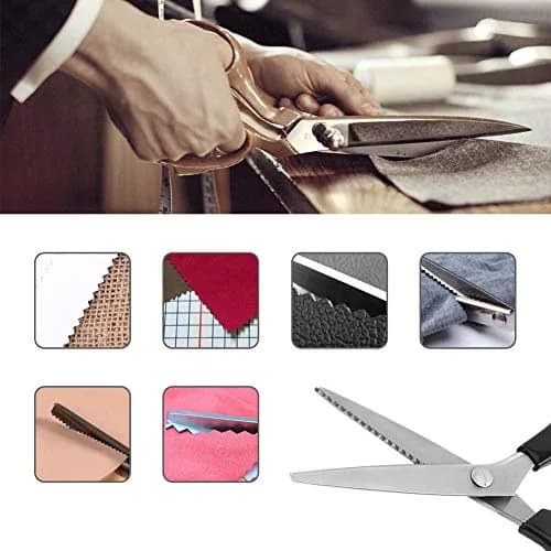 Hilitand Sewing Scissors 23cm | Stainless Steel Pinking Shears for Fabric & Craft thumbnail 4