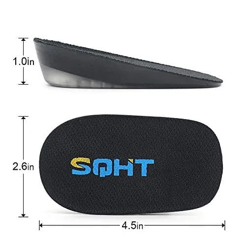 SQHT Height Increase Gel Heel Shoe Lift Inserts 2.54 cm (1 Inch) | Doctor Recommended for Foot Pain thumbnail 5