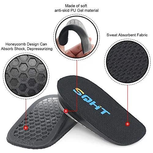 SQHT Height Increase Insoles - Gel Shoe Heel Lift Inserts & Pads | 1.4 Inch Height Boost for Men & Women thumbnail 2