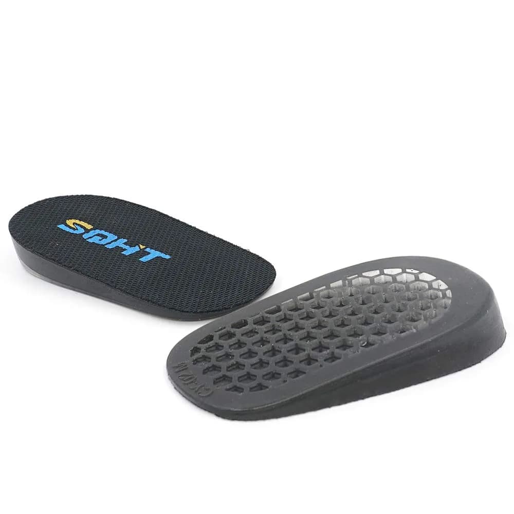 SQHT Height Increase Gel Heel Shoe Lift Inserts 2.54 cm (1 Inch) | Doctor Recommended for Foot Pain — Black / Large-0.6 Inch