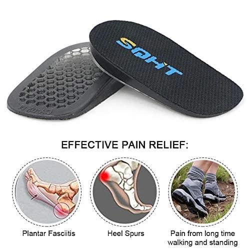 SQHT Height Increase Insole - Gel Heel Shoe Lift Inserts | 0.6 Inch Height Boost for Men & Women thumbnail 4