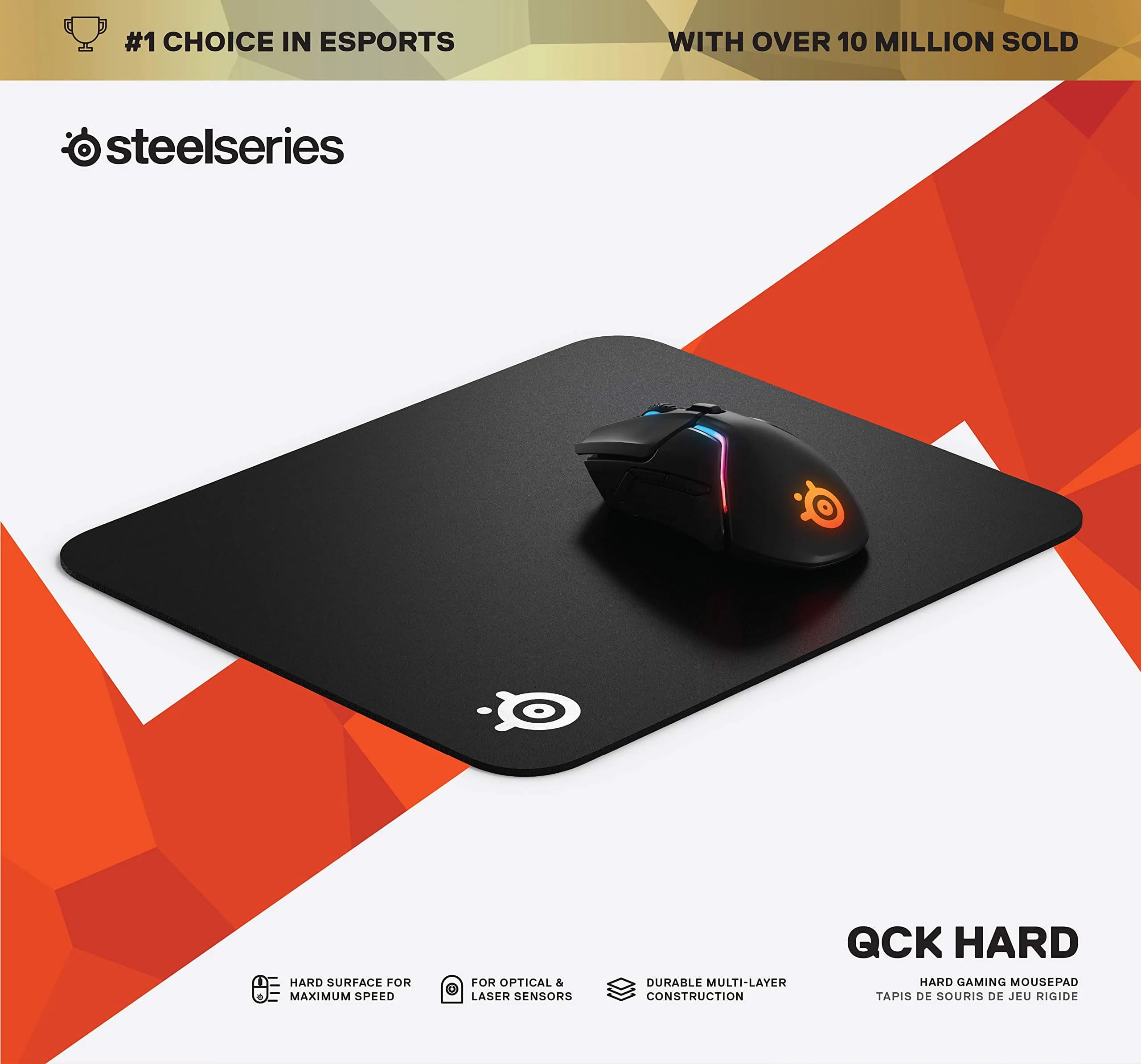 SteelSeries QcK Hard Medium Gaming Mouse Pad | Pinpoint Accuracy for Esports Pros thumbnail 6