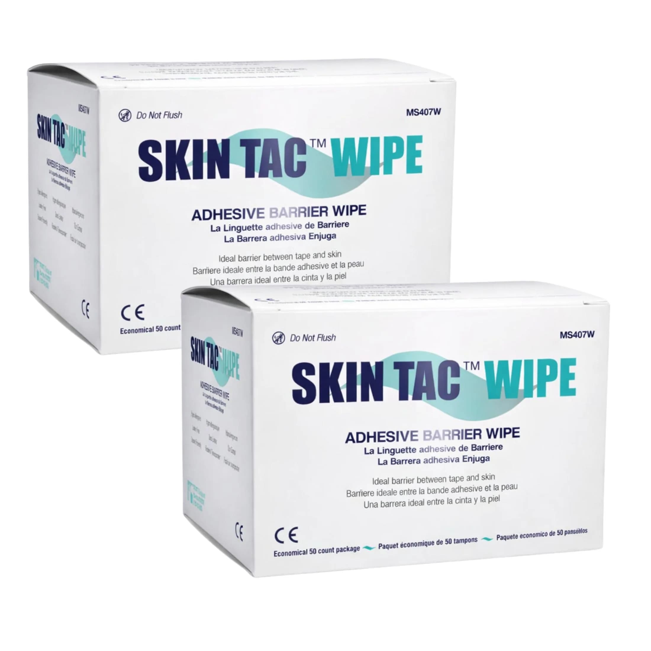 Torbot Skin Tac Adhesive Barrier Wipes 50 Count | Latex-Free, Hypoallergenic, Liquid Form for Sensitive Skin