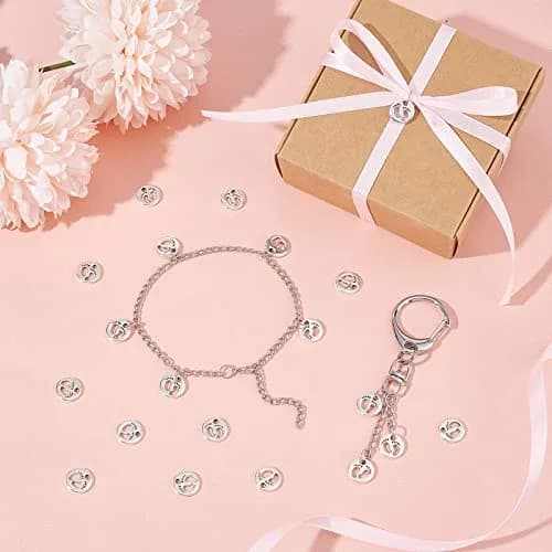 PH PandaHall 80pcs Footprint Charms Tibetan Style Silver Diameter 11mm | Baby First Step Pendant thumbnail 2