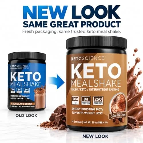 Keto Science Keto Shake Powder – Chocolate | Meal Replacement with MCT Oil & Collagen (20.49 oz) thumbnail 2
