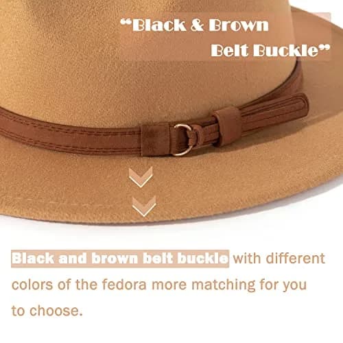 Lisianthus Vintage Wide Brim Fedora Hat Large | Breathable Cotton Blend, Adjustable Strap, Classic Style thumbnail 2