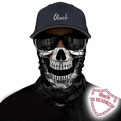 Obacle Black Eye Smile Skull 3D Seamless Half Face Mask for Dust, Wind & UV Protection thumbnail 2