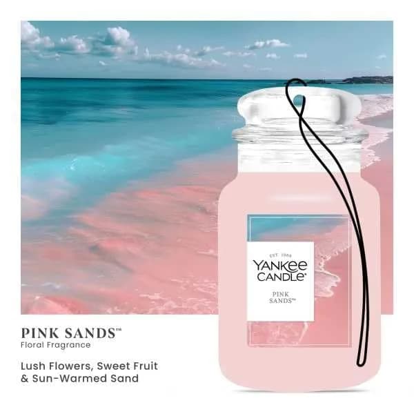Yankee Candle Pink Sands Paper Car Jar Air Freshener, Pack of 6 | Long-Lasting Car Fragrance thumbnail 7