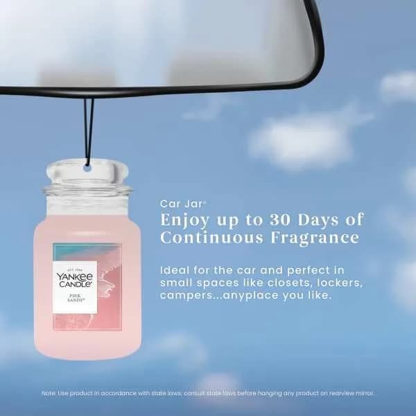 Yankee Candle Pink Sands Paper Car Jar Air Freshener, Pack of 6 | Long-Lasting Car Fragrance thumbnail 8