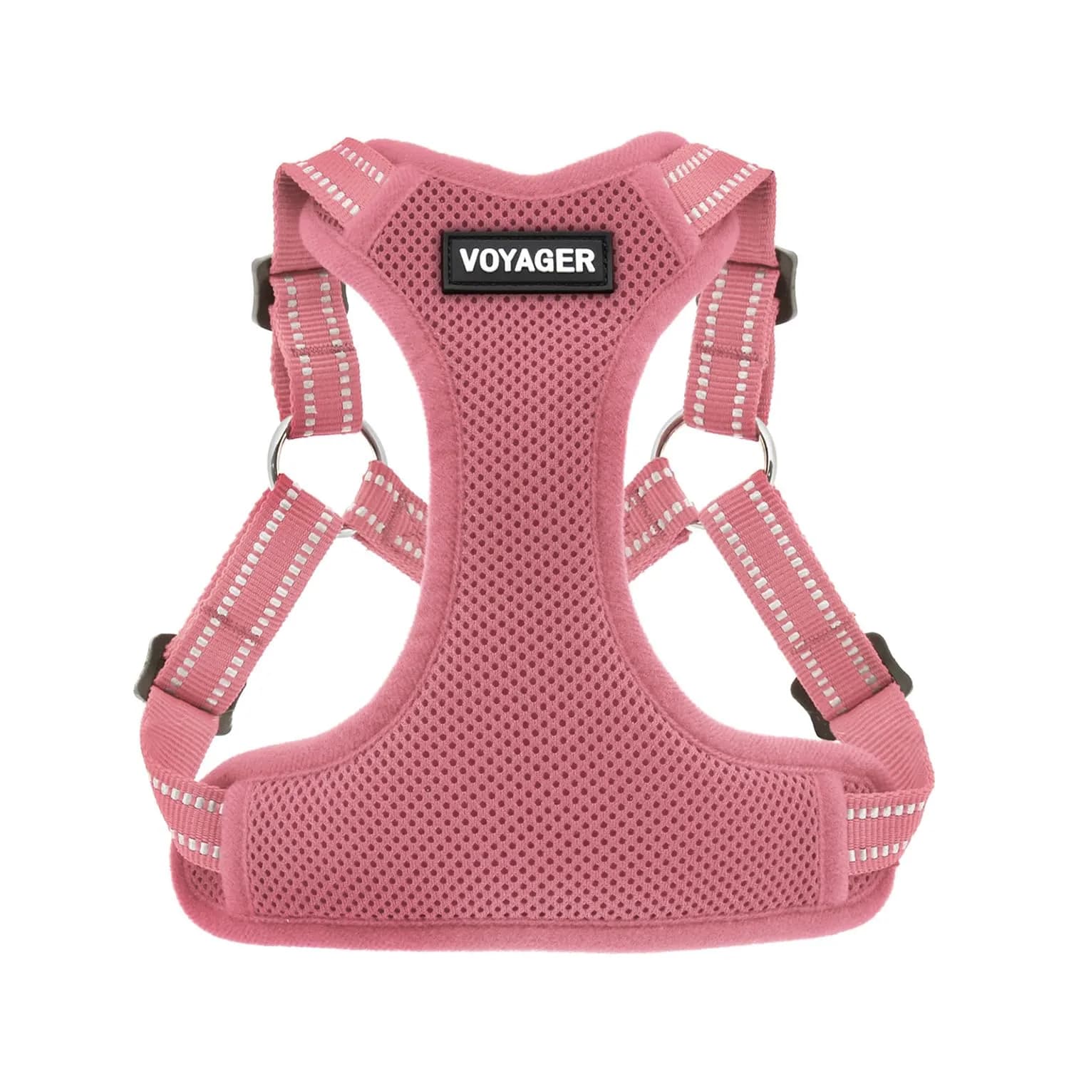 Voyager Step-in Flex Adjustable Dog Harness - Black, Large | Breathable Air Mesh & 3M Reflective Stripes — Harness (Pink) / M